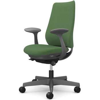 ポータムシリーズ/固定肘/背クッション/スタンダードタイプ/ダークグレー/ハンガー無/ランバー無/ナイロンキャスター オカムラ(岡村製作所)