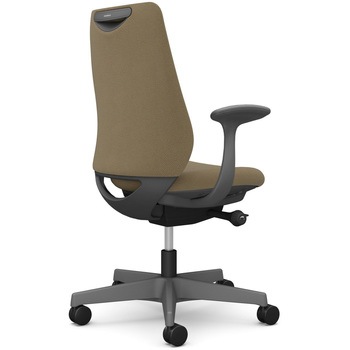 ポータムシリーズ/固定肘/背クッション/スタンダードタイプ/ダークグレー/ハンガー無/ランバー無/ナイロンキャスター オカムラ(岡村製作所)