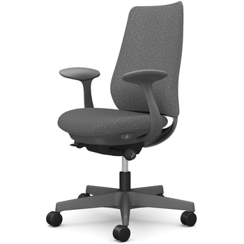 ポータムシリーズ/固定肘/背クッション/スタンダードタイプ/ダークグレー/ハンガー無/ランバー無/ナイロンキャスター オカムラ(岡村製作所)