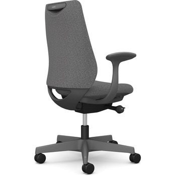 ポータムシリーズ/固定肘/背クッション/スタンダードタイプ/ダークグレー/ハンガー無/ランバー無/ナイロンキャスター オカムラ(岡村製作所)