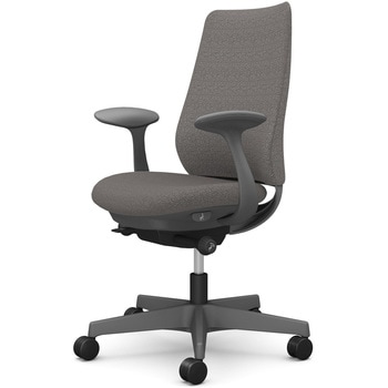 ポータムシリーズ/固定肘/背クッション/スタンダードタイプ/ダークグレー/ハンガー無/ランバー無/ナイロンキャスター オカムラ(岡村製作所)