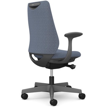 ポータムシリーズ/固定肘/背クッション/スタンダードタイプ/ダークグレー/ハンガー無/ランバー無/ナイロンキャスター オカムラ(岡村製作所)