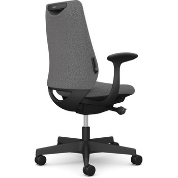 ポータムシリーズ/固定肘/背クッション/スタンダードタイプ/ブラックボディ/ハンガー無/ランバー有/ナイロンキャスター オカムラ(岡村製作所)