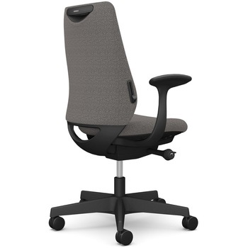 ポータムシリーズ/固定肘/背クッション/スタンダードタイプ/ブラックボディ/ハンガー無/ランバー有/ナイロンキャスター オカムラ(岡村製作所)