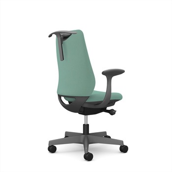 ポータムシリーズ/固定肘/背クッション/スタンダードタイプ/ダークグレー/ハンガー有/ランバー無/ナイロンキャスター オカムラ(岡村製作所)