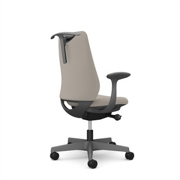 ポータムシリーズ/固定肘/背クッション/スタンダードタイプ/ダークグレー/ハンガー有/ランバー無/ナイロンキャスター オカムラ(岡村製作所)