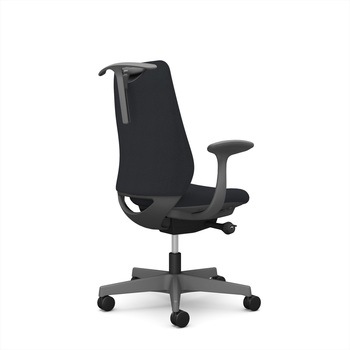 ポータムシリーズ/固定肘/背クッション/スタンダードタイプ/ダークグレー/ハンガー有/ランバー無/ナイロンキャスター オカムラ(岡村製作所)