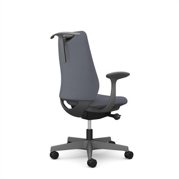 ポータムシリーズ/固定肘/背クッション/スタンダードタイプ/ダークグレー/ハンガー有/ランバー無/ナイロンキャスター オカムラ(岡村製作所)