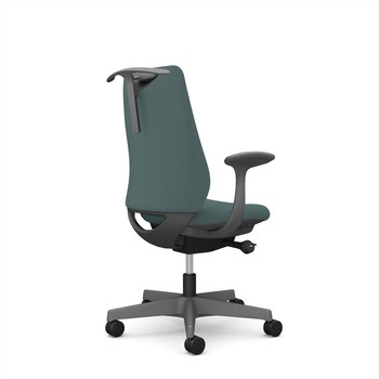 ポータムシリーズ/固定肘/背クッション/スタンダードタイプ/ダークグレー/ハンガー有/ランバー無/ナイロンキャスター オカムラ(岡村製作所)