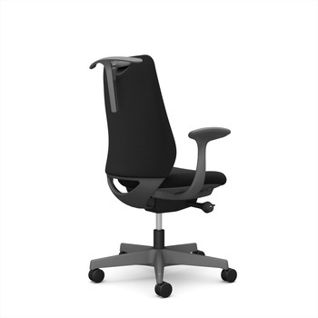 ポータムシリーズ/固定肘/背クッション/スタンダードタイプ/ダークグレー/ハンガー有/ランバー無/ナイロンキャスター オカムラ(岡村製作所)