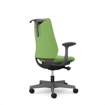 ポータムシリーズ/固定肘/背クッション/スタンダードタイプ/ダークグレー/ハンガー有/ランバー無/ナイロンキャスター オカムラ(岡村製作所)