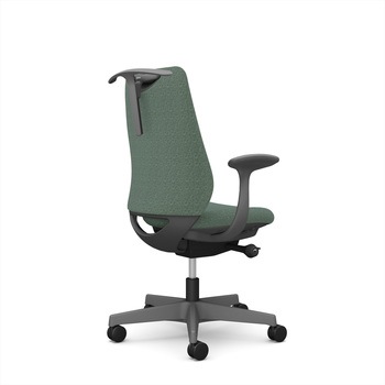 ポータムシリーズ/固定肘/背クッション/スタンダードタイプ/ダークグレー/ハンガー有/ランバー無/ナイロンキャスター オカムラ(岡村製作所)