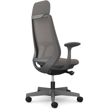 ポータムシリーズ/固定肘/背メッシュ/EXスタンダードタイプ/ダークグレーボディ/ハンガー無/ランバー無/ナイロンキャスター オカムラ(岡村製作所)