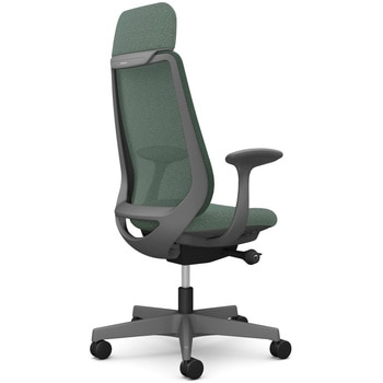 ポータムシリーズ/固定肘/背メッシュ/EXスタンダードタイプ/ダークグレーボディ/ハンガー無/ランバー無/ナイロンキャスター オカムラ(岡村製作所)