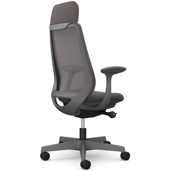 ポータムシリーズ/固定肘/背メッシュ/EXスタンダードタイプ/ダークグレーボディ/ハンガー無/ランバー無/ナイロンキャスター オカムラ(岡村製作所)