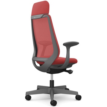 ポータムシリーズ/固定肘/背メッシュ/EXスタンダードタイプ/ダークグレーボディ/ハンガー無/ランバー無/ナイロンキャスター オカムラ(岡村製作所)