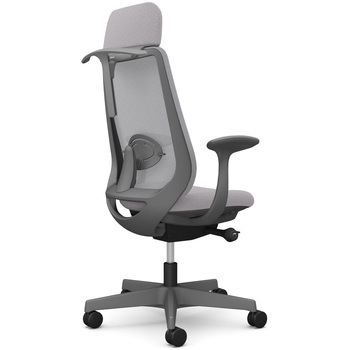 ポータムシリーズ/固定肘/背メッシュ/EXスタンダードタイプ/ダークグレーボディ/ハンガー有/ランバー有/ナイロンキャスター - オカムラ(岡村製作所)