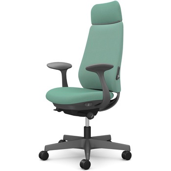 ポータムシリーズ/固定肘/背クッション/EXスタンダードタイプ/ダークグレー/ハンガー無/ランバー有/ナイロンキャスター オカムラ(岡村製作所)