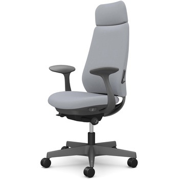 ポータムシリーズ/固定肘/背クッション/EXスタンダードタイプ/ダークグレー/ハンガー無/ランバー有/ナイロンキャスター オカムラ(岡村製作所)