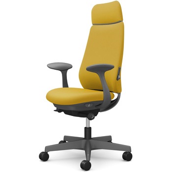 ポータムシリーズ/固定肘/背クッション/EXスタンダードタイプ/ダークグレー/ハンガー無/ランバー有/ナイロンキャスター オカムラ(岡村製作所)