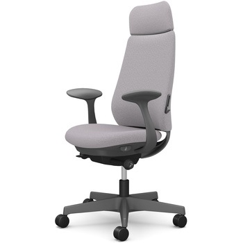 ポータムシリーズ/固定肘/背クッション/EXスタンダードタイプ/ダークグレー/ハンガー無/ランバー有/ナイロンキャスター オカムラ(岡村製作所)