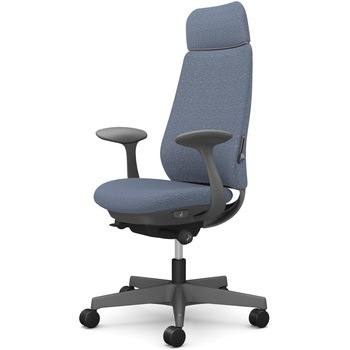 ポータムシリーズ/固定肘/背クッション/EXスタンダードタイプ/ダークグレー/ハンガー無/ランバー有/ナイロンキャスター オカムラ(岡村製作所)