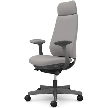 ポータムシリーズ/固定肘/背クッション/EXスタンダードタイプ/ダークグレー/ハンガー無/ランバー無/ウレタンキャスター オカムラ(岡村製作所)