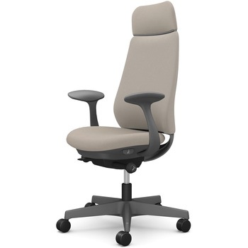 ポータムシリーズ/固定肘/背クッション/EXスタンダードタイプ/ダークグレー/ハンガー無/ランバー無/ウレタンキャスター オカムラ(岡村製作所)