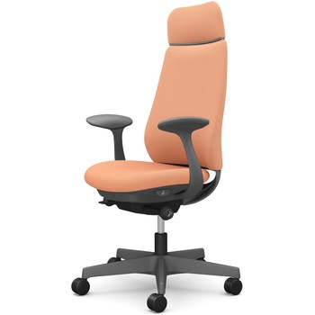 ポータムシリーズ/固定肘/背クッション/EXスタンダードタイプ/ダークグレー/ハンガー無/ランバー無/ウレタンキャスター オカムラ(岡村製作所)