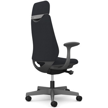 ポータムシリーズ/固定肘/背クッション/EXスタンダードタイプ/ダークグレー/ハンガー無/ランバー無/ウレタンキャスター オカムラ(岡村製作所)