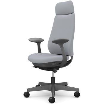 ポータムシリーズ/固定肘/背クッション/EXスタンダードタイプ/ダークグレー/ハンガー無/ランバー無/ウレタンキャスター オカムラ(岡村製作所)