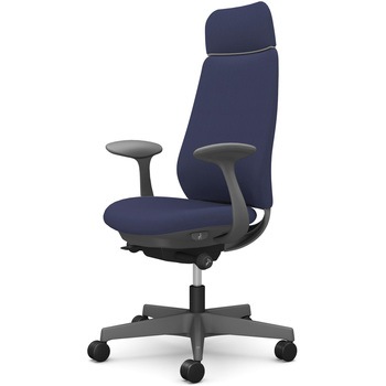 ポータムシリーズ/固定肘/背クッション/EXスタンダードタイプ/ダークグレー/ハンガー無/ランバー無/ウレタンキャスター オカムラ(岡村製作所)