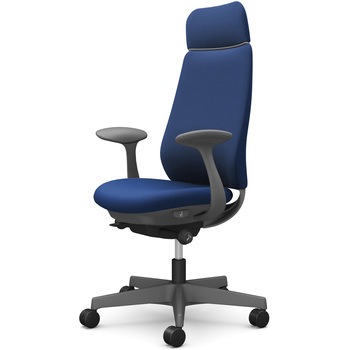 ポータムシリーズ/固定肘/背クッション/EXスタンダードタイプ/ダークグレー/ハンガー無/ランバー無/ウレタンキャスター オカムラ(岡村製作所)