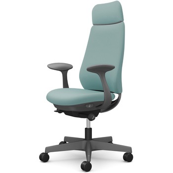 ポータムシリーズ/固定肘/背クッション/EXスタンダードタイプ/ダークグレー/ハンガー無/ランバー無/ウレタンキャスター オカムラ(岡村製作所)