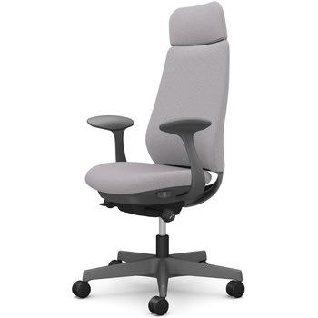 ポータムシリーズ/固定肘/背クッション/EXスタンダードタイプ/ダークグレー/ハンガー無/ランバー無/ウレタンキャスター オカムラ(岡村製作所)