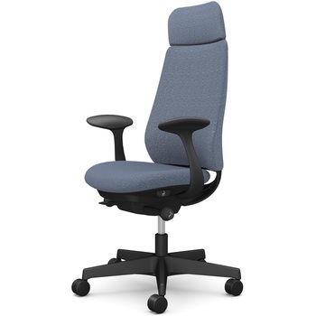 ポータムシリーズ/固定肘/背クッション/EXスタンダードタイプ/ブラックボディ/ハンガー無/ランバー無/ウレタンキャスター オカムラ(岡村製作所)