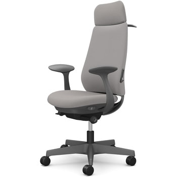 ポータムシリーズ/固定肘/背クッション/EXスタンダードタイプ/ダークグレー/ハンガー有/ランバー有/ナイロンキャスター オカムラ(岡村製作所)