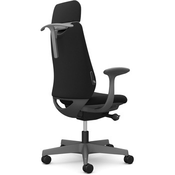 ポータムシリーズ/固定肘/背クッション/EXスタンダードタイプ/ダークグレー/ハンガー有/ランバー有/ナイロンキャスター オカムラ(岡村製作所)