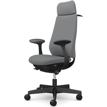 ポータムシリーズ/固定肘/背クッション/EXスタンダードタイプ/ブラックボディ/ハンガー有/ランバー無/ナイロンキャスター オカムラ(岡村製作所)