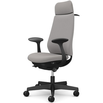 ポータムシリーズ/固定肘/背クッション/EXスタンダードタイプ/ブラックボディ/ハンガー有/ランバー無/ナイロンキャスター オカムラ(岡村製作所)