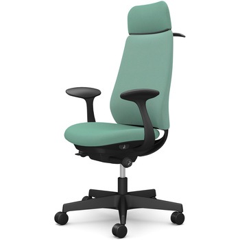 ポータムシリーズ/固定肘/背クッション/EXスタンダードタイプ/ブラックボディ/ハンガー有/ランバー無/ナイロンキャスター オカムラ(岡村製作所)