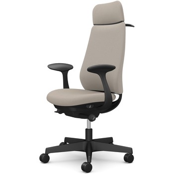 ポータムシリーズ/固定肘/背クッション/EXスタンダードタイプ/ブラックボディ/ハンガー有/ランバー無/ナイロンキャスター オカムラ(岡村製作所)