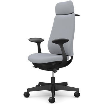 ポータムシリーズ/固定肘/背クッション/EXスタンダードタイプ/ブラックボディ/ハンガー有/ランバー無/ナイロンキャスター オカムラ(岡村製作所)