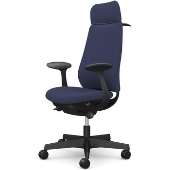 ポータムシリーズ/固定肘/背クッション/EXスタンダードタイプ/ブラックボディ/ハンガー有/ランバー無/ナイロンキャスター オカムラ(岡村製作所)