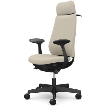 ポータムシリーズ/固定肘/背クッション/EXスタンダードタイプ/ブラックボディ/ハンガー有/ランバー無/ナイロンキャスター オカムラ(岡村製作所)