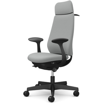 ポータムシリーズ/固定肘/背クッション/EXスタンダードタイプ/ブラックボディ/ハンガー有/ランバー無/ナイロンキャスター オカムラ(岡村製作所)