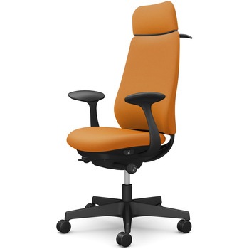 ポータムシリーズ/固定肘/背クッション/EXスタンダードタイプ/ブラックボディ/ハンガー有/ランバー無/ナイロンキャスター オカムラ(岡村製作所)