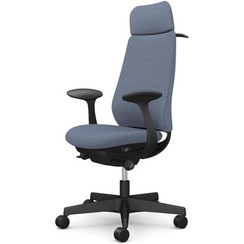 ポータムシリーズ/固定肘/背クッション/EXスタンダードタイプ/ブラックボディ/ハンガー有/ランバー無/ナイロンキャスター オカムラ(岡村製作所)