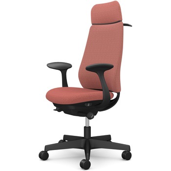 ポータムシリーズ/固定肘/背クッション/EXスタンダードタイプ/ブラックボディ/ハンガー有/ランバー無/ナイロンキャスター オカムラ(岡村製作所)