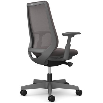 ポータムシリーズ/可動肘/背メッシュ/スタンダードタイプ/ダークグレーボディ/ハンガー無/ランバー無/ウレタンキャスター オカムラ(岡村製作所)